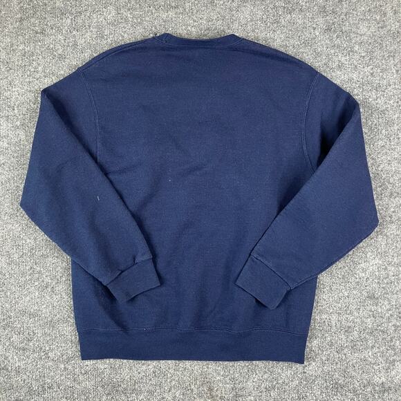 Fruit of the Loom Sweatshirt Mens M Navy Blue NYC Embroidered Crewneck Fleece - Picture 6 of 7